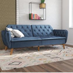  Memory Foam Futon, Blue Velvet $125 OBO
