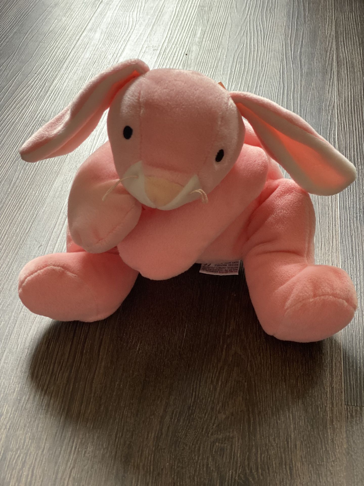 Ty Pillow Pals Carrots Pink Bunny Plush 1996 Floppy Rabbit Stuffed Animal 14" in