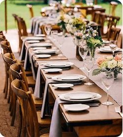 Party chairs and tables r,e,n, t