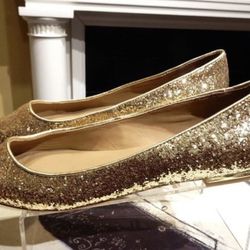Women’s Gold Glitter Flats 7.5