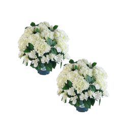 Artificial Hydrangea Bush – 20 Inch Potted Faux Hydrangea Plant, UV Resistant Outdoor Hydrangea Artificial Plants for Front Porch, Garden, Patio & Ind