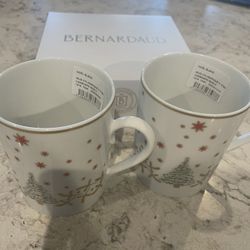 Bernardaud Set Of Two Noel Blanc Mugs