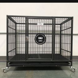 Dog Cage Kennel Size 37” Medium With Plastic Floor Grid Tray And Wheels New In Box 📦 