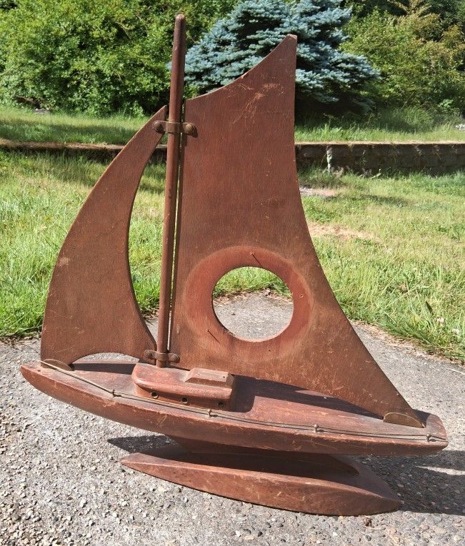 Vintage Wood Ship Boat Clock Case Home Decor Parts Arts Crafts Woodworking