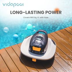 Smart Pool Cleaning Robot - Cordless, Auto Navigation, Self-Parking, and Added Convenience of a Top Handle