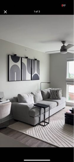 Three seater grey couch