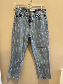 PacSun Blue and White Striped Women's Jeans