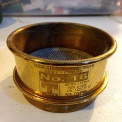 3.5" Antique Vintage W.S. Tyler No. 16 USA Standard Graduation Test Sieve Shaker Gold Silver Gem Mining 