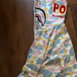 Ponr White Multi-Color Bape Hoodie 