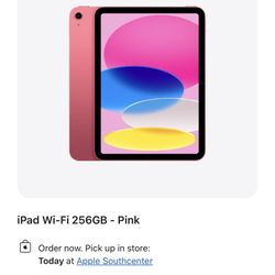 iPad Wi-Fi 256GB Pink A-16 Chip