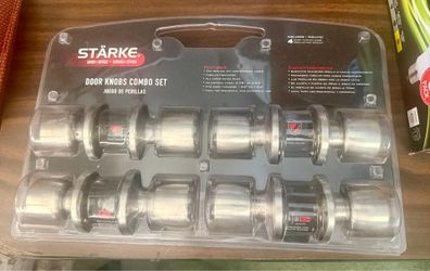 4 keyed door knob set by starke