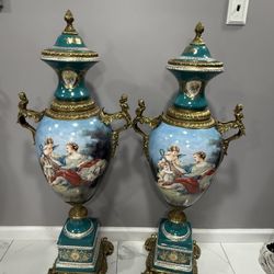 Pair of Paris Royal Floor Vases 48”