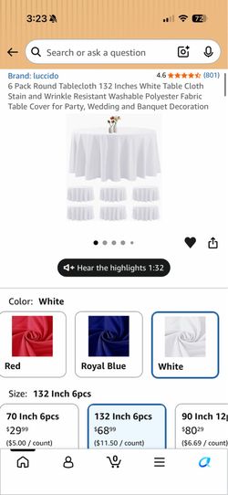 White tablecloth linens