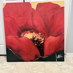 Beautiful brand new large 40” by 40” floral wall art. Hanging hooks still covered. (MUST SELL TODAY)