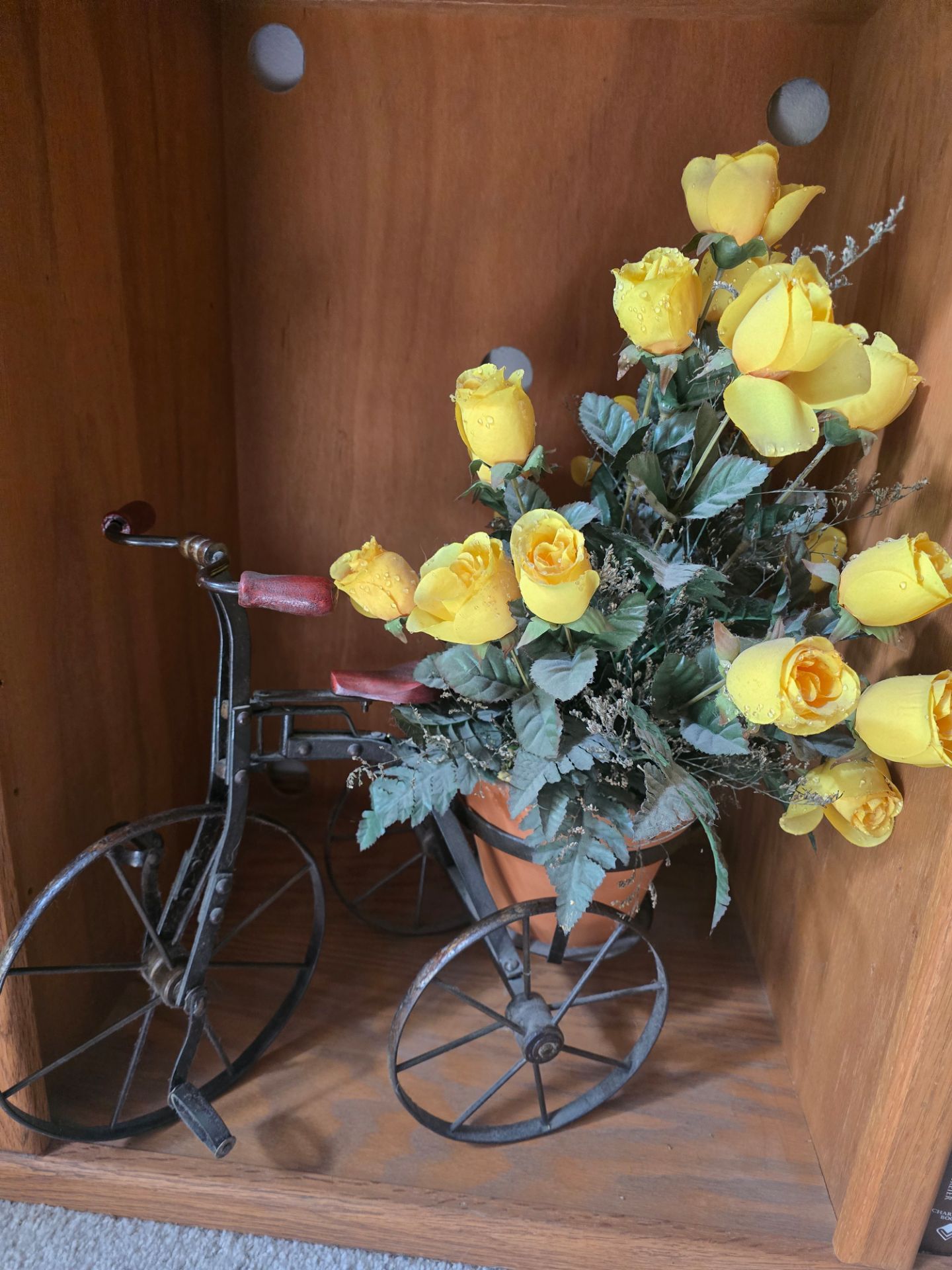 Decorative Tricycle With Yellow Roses