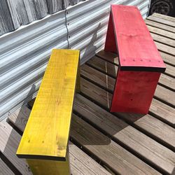 wooden benches 