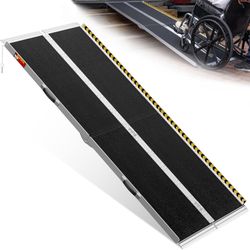 VNN 7FT Portable Wheelchair Ramp Folding Non-Slip Aluminum #3438D G1