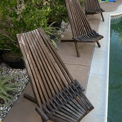 Wooden Folding Tamarack Chairs (4)