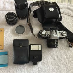 Canon AE-1 Camera and Accessories 