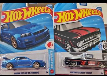 Hot wheels NISSAN SKYLINE GT-R BNR 34 AND CUSTOM 62 CHEVY 🔥🔥🔥🔥