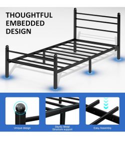 Twin Bed Frame with LED Lights