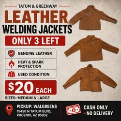 Leather Welding Jackets – Only 3 Left – Medium & Large