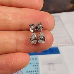 IGI-Certified 2.04ct Pear Diamond Earrings – Lab-Grown VVS2 E Color (Retail $2,300+)