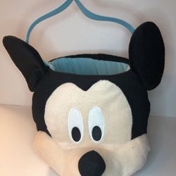 Disney Mickey Mouse Trick or Treat Pail Plush Candy Basket Easter/Halloween