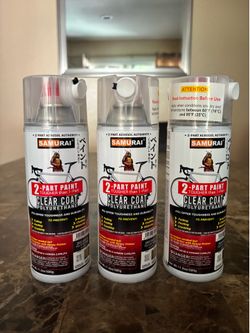 SAMURAI 2-Part Polyurethane Spray Paint Clear Coat for Bike - 11.3 Ounce UV Resistant and Rust Resistant Polyurethane Spray (Clear)