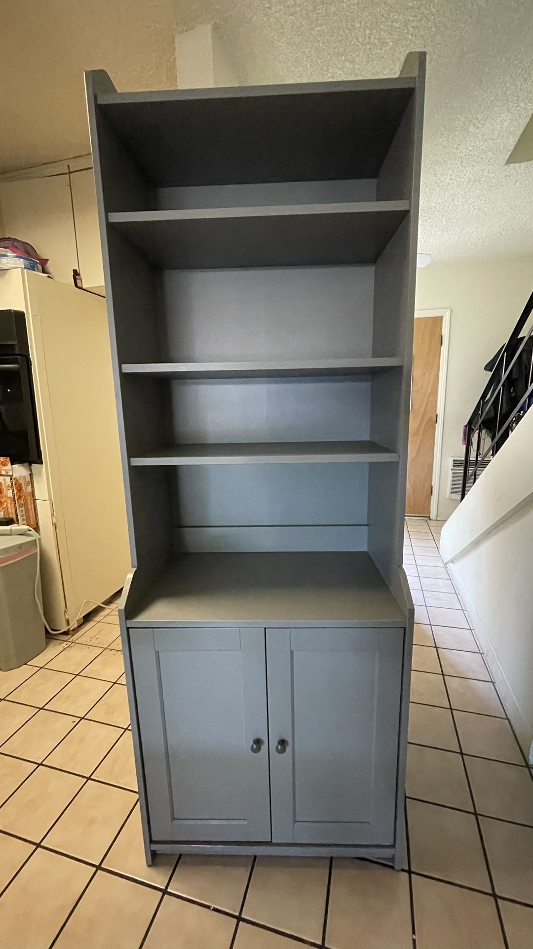IKEA HAUGA High cabinet with 2 doors, gray,