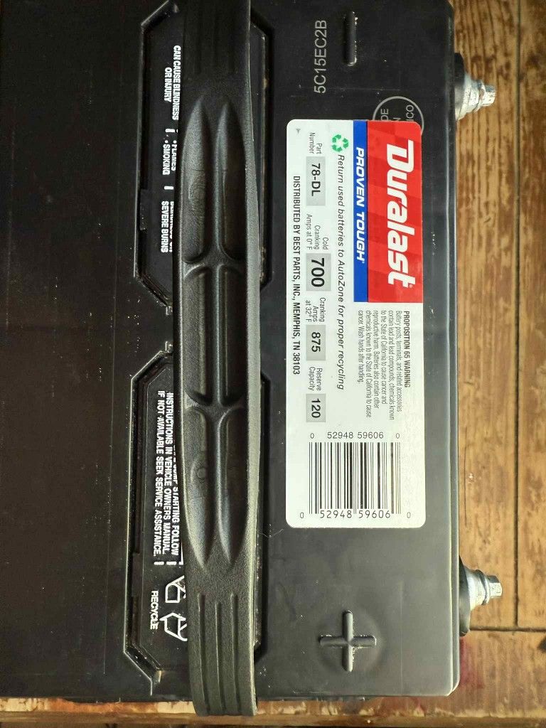 Brand New Side Post Car Battery(Duralast)