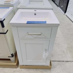 20" SINGLE BATHROOM VANITY IN WHITE  $249