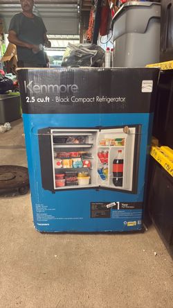 Black mini fridge