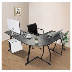 L-Shape Corner Computer Desk Home Office PC Laptop Table Multipurpose Gaming Workstation with Solid Steel Frame/Waterproof Desktop