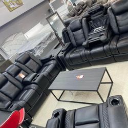 Power Reclining Sofa And Love Seat In Stock For Immediate Delivery 