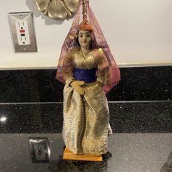 Vintage Rare Handmade Lebanese Female 10” Doll in Traditional Costume