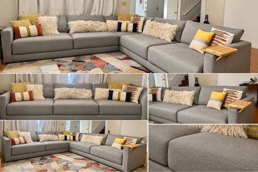 Crate & Barrel Lounge II Large L-Shaped Sectional Sofa - 126” x 126”