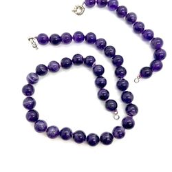 Amethyst Necklace And Bracelet Set