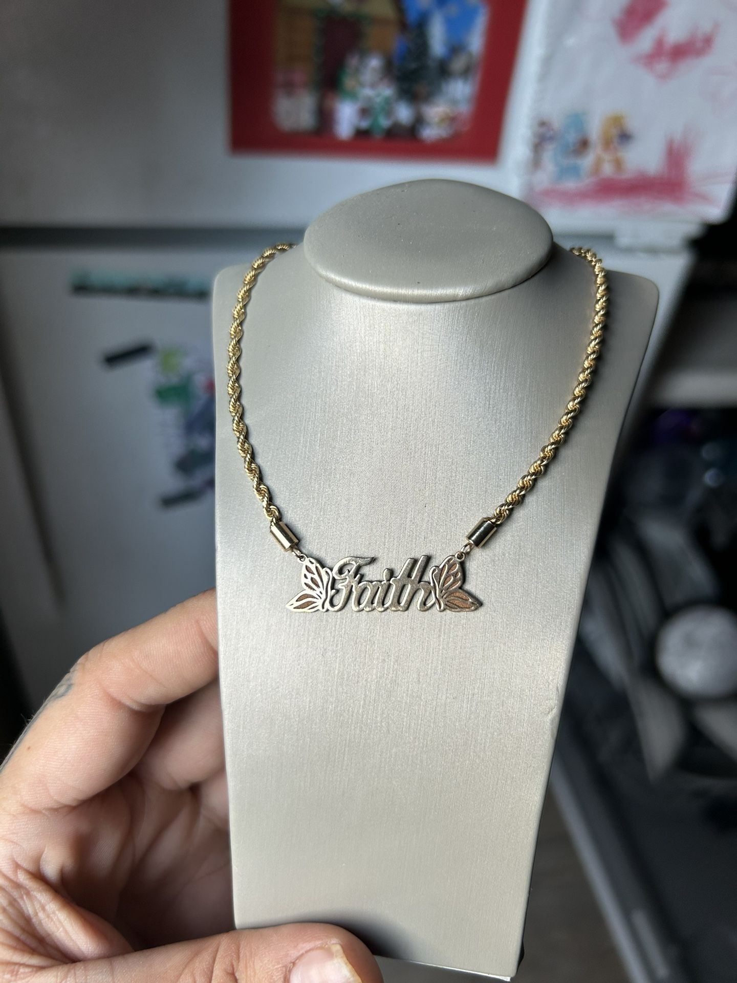 Customer 10k Gold Faith Chain For Women