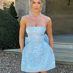 Blue Bow Back Dress 