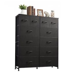 Black 12 Drawer Dresser Storage