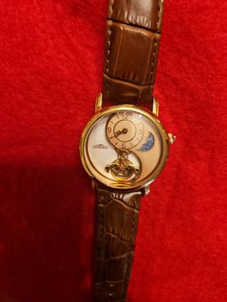 Time100 Mens Skeleton Moonphase Automatic Watch