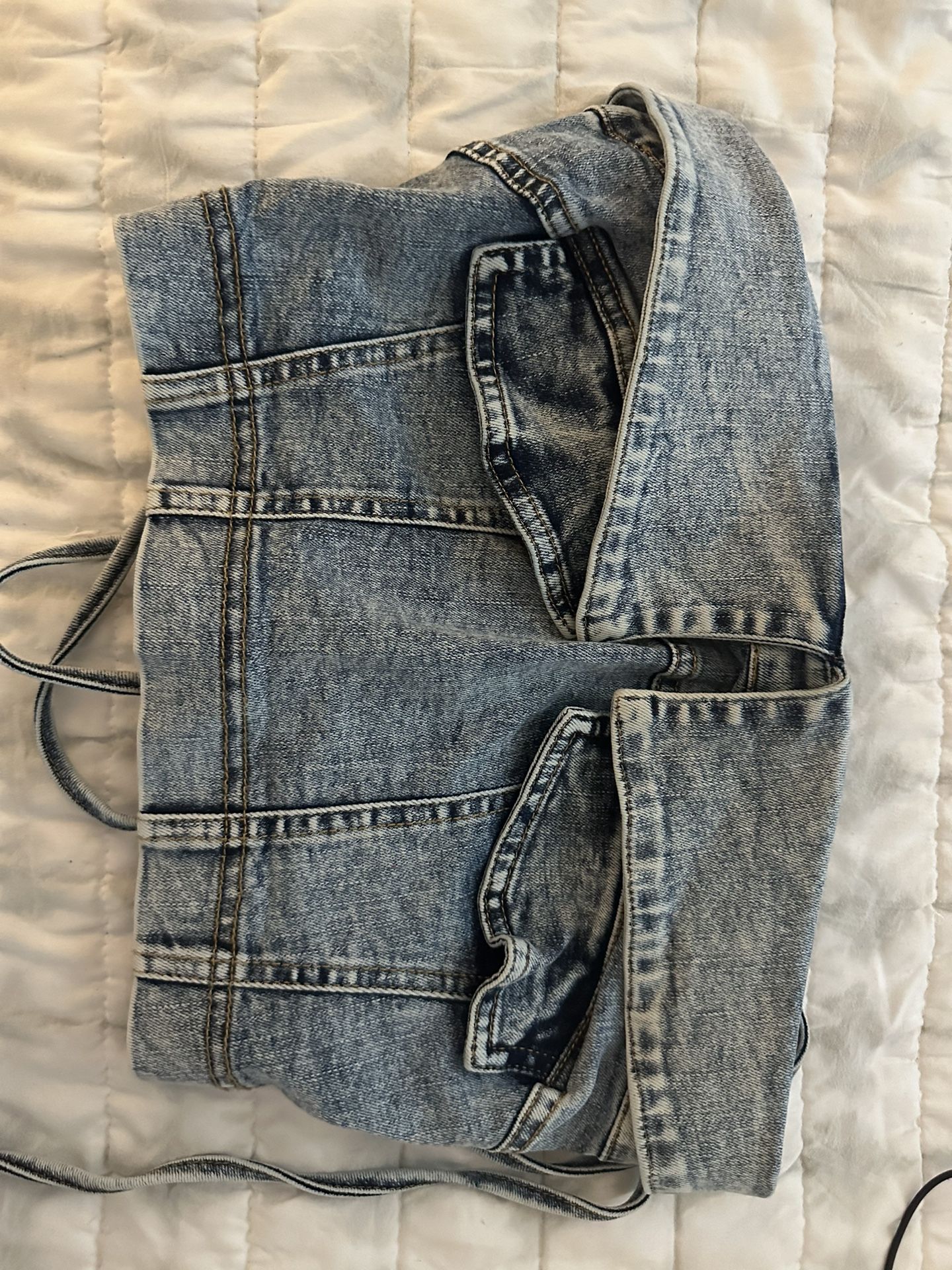 Denim Strapless Top