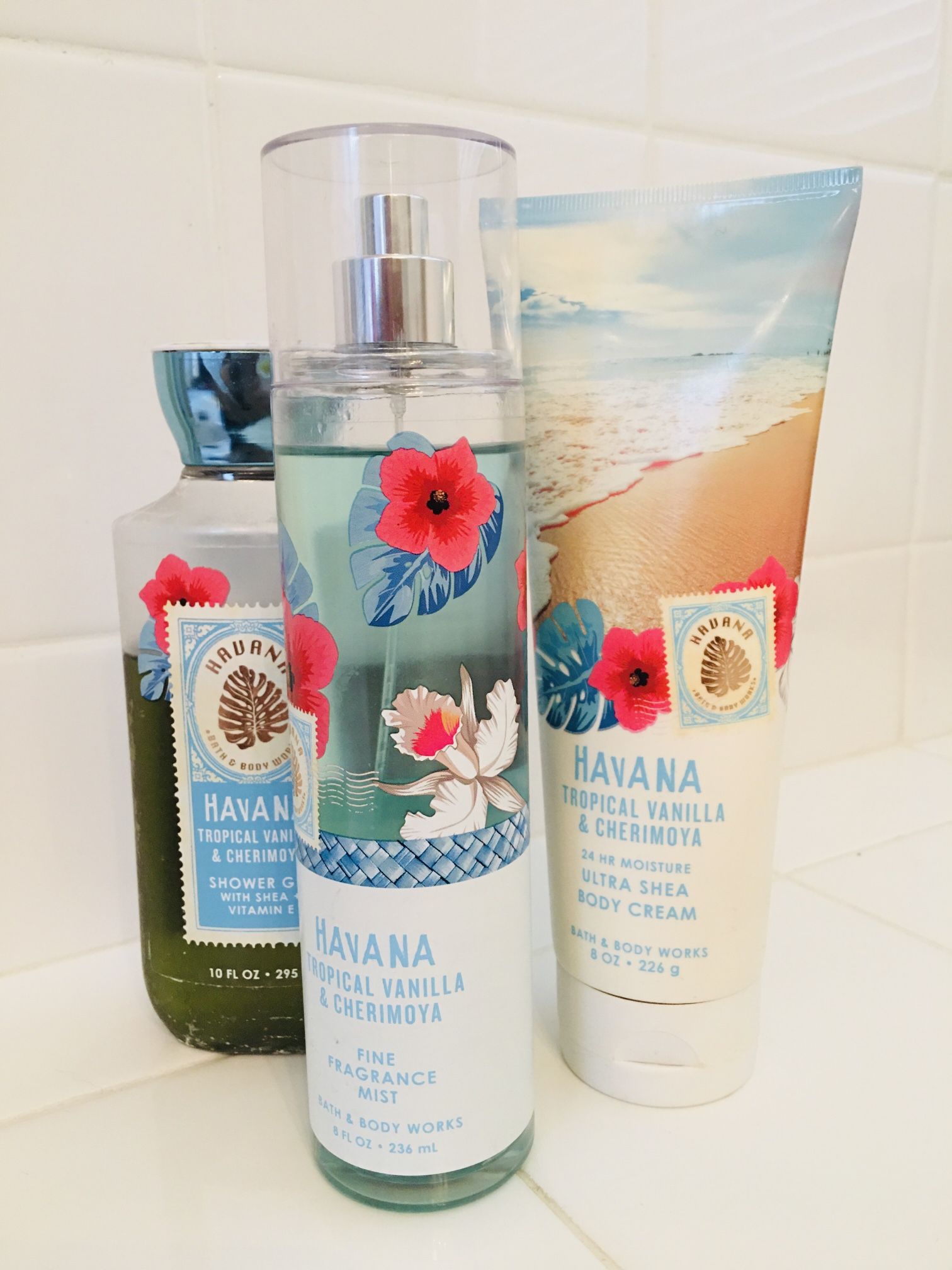 Bath & Body Works HAVANA Tropical Vanilla & Cherimoya Shea VIT E Cocoa Butter Aloe Set (Retails $45)!