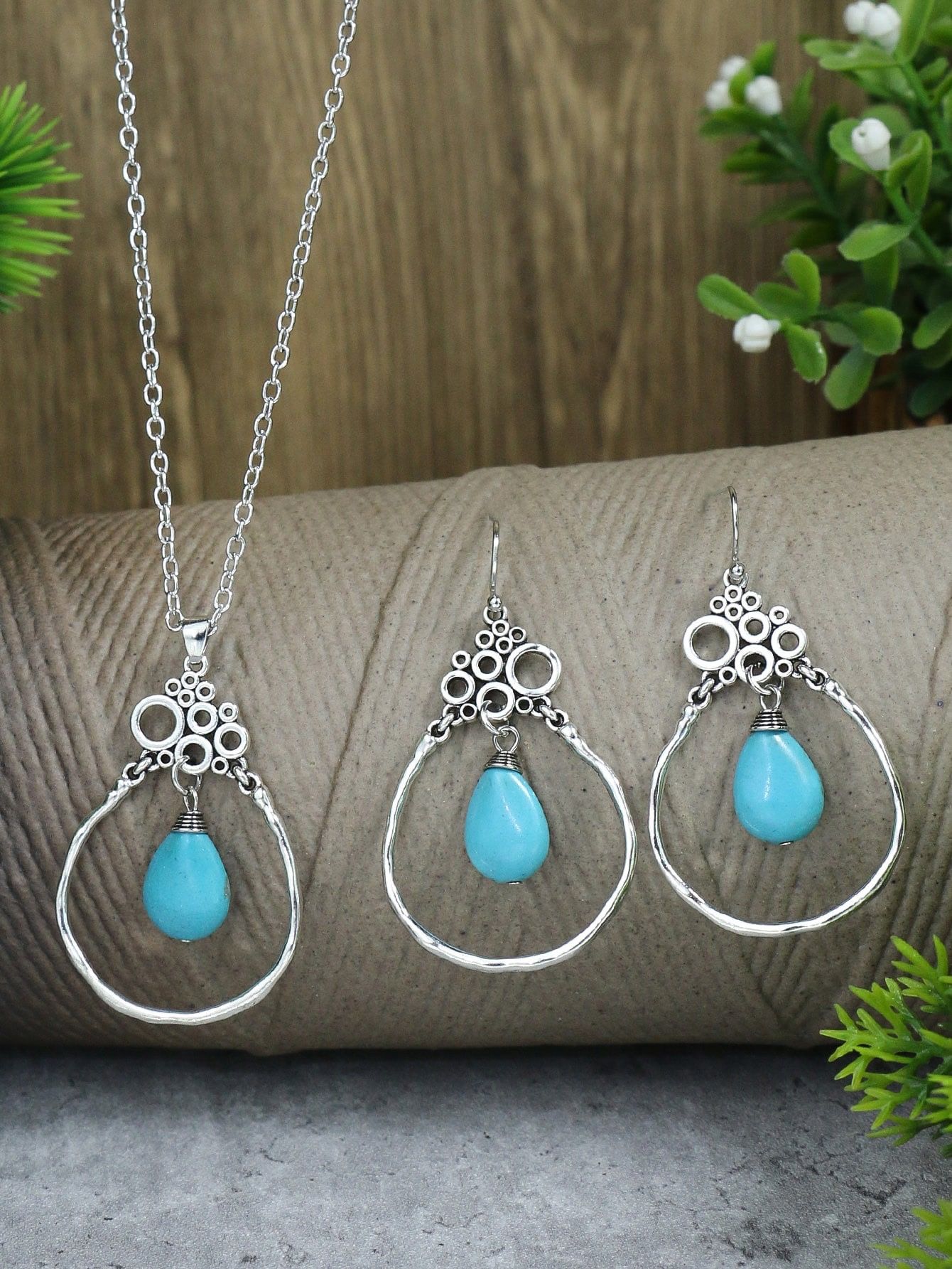 3pcs Turquoise Jewelry Set