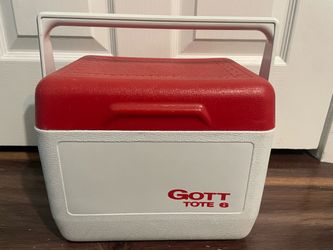 Vintage 1980’s  Lunch Tote 6 Red and White Portable Cooler