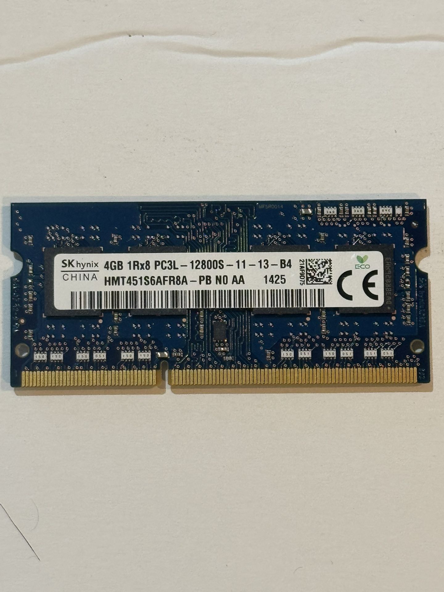 4GB DDR3 1Rx8 PC3L-12800 Laptop Memory