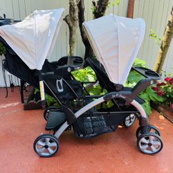 Baby Trend Sit N Stand Double Stroller + 2 Car Seats