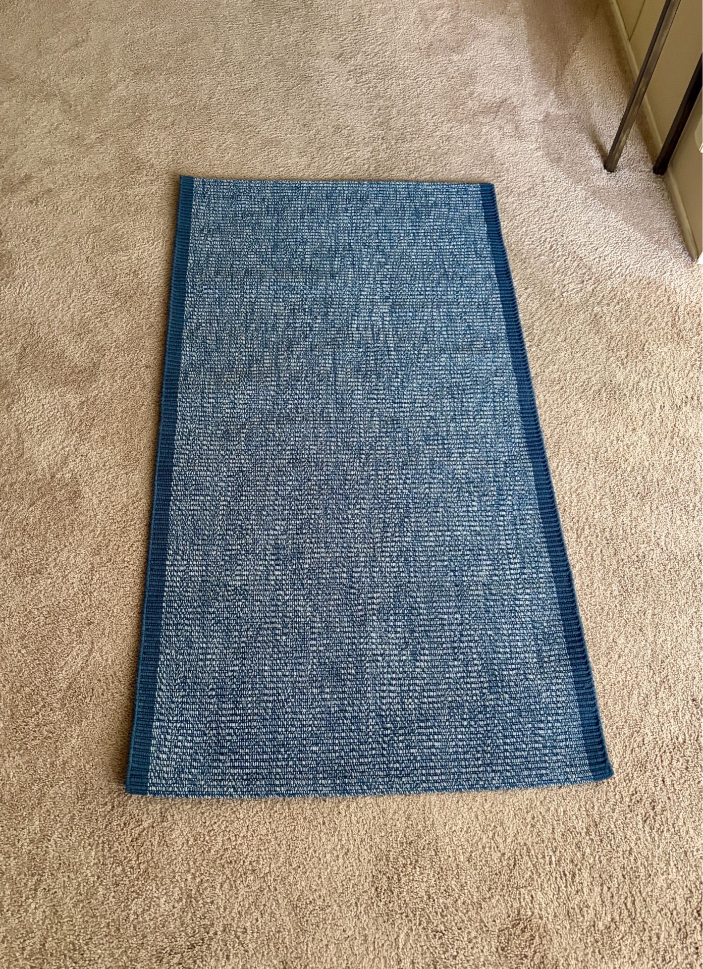 NEW (Never Used) IKEA IDROTTSPLATS Rug, flatwoven cotton, blue (2'7 "x4'11")