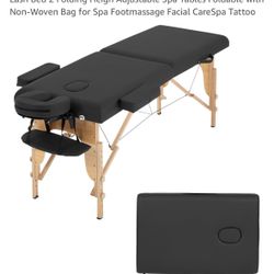 Portable 24 Inch Wide, Adjustable Black Massage Spa Table Free Massage Sheets